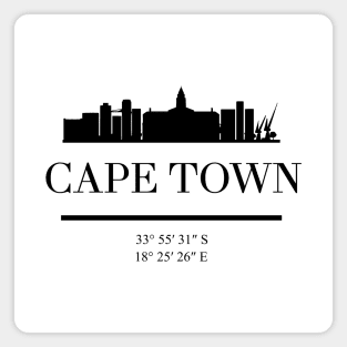 CAPE TOWN SOUTH AFRICA BLACK SILHOUETTE SKYLINE ART Magnet